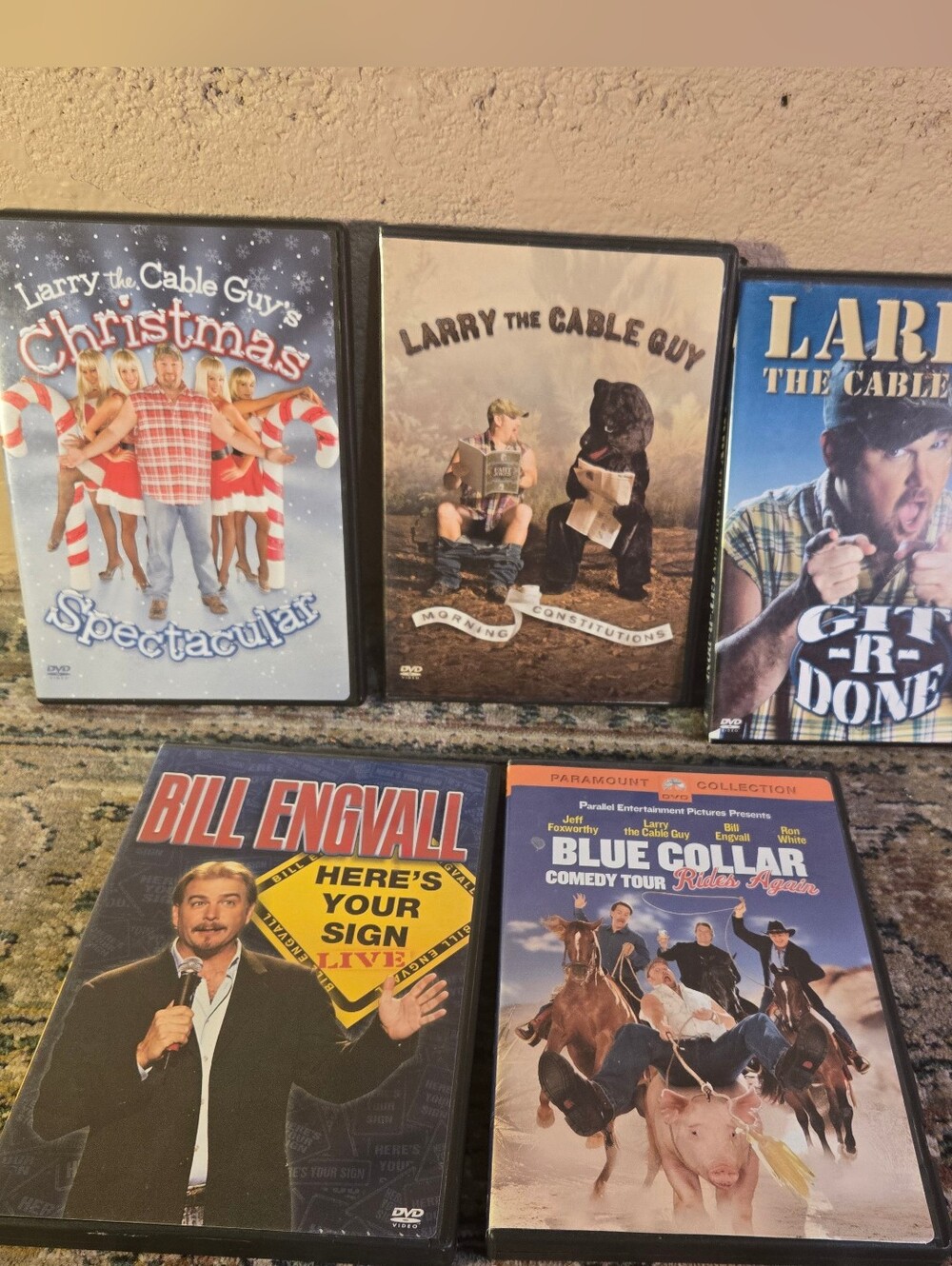 Lot of 5 DVD Comedy Stand Up Larry The Cable Guy, Bill Engvall, Blue Collar Tour